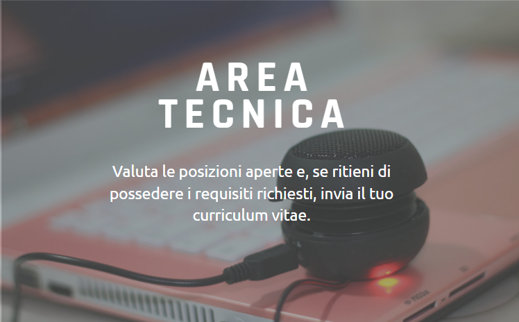 posizioni aperte area tecnica